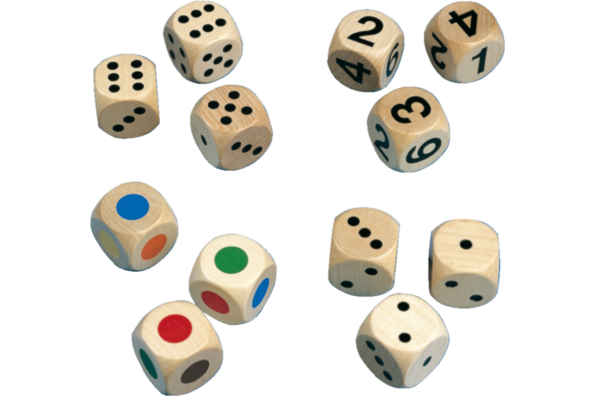 Rolf More - Dobbelstenenset hout 3 cm 12 stuks