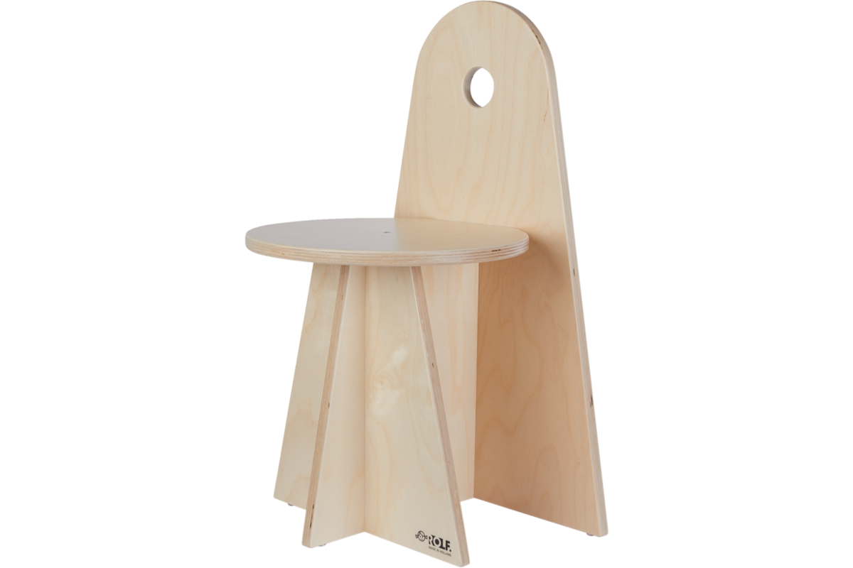 Rolf More - Stoel Rondo kleuteruitvoering naturel hoogte 30 cm gemonteerd