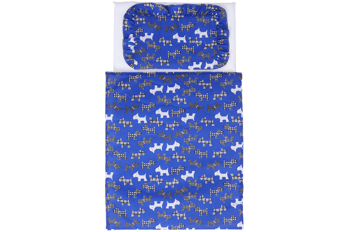 Rolf More - Bedset voor kuben ledikant (matras,kussen,deken blauw)