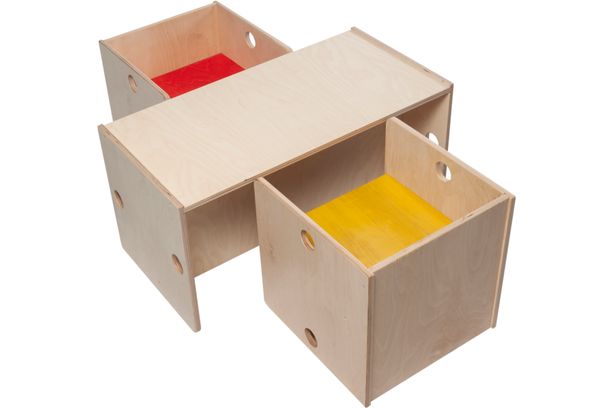 Rolf More - Bank Kuben kleuteruitvoering naturel 72 x 36 x 36 cm gemonteerd