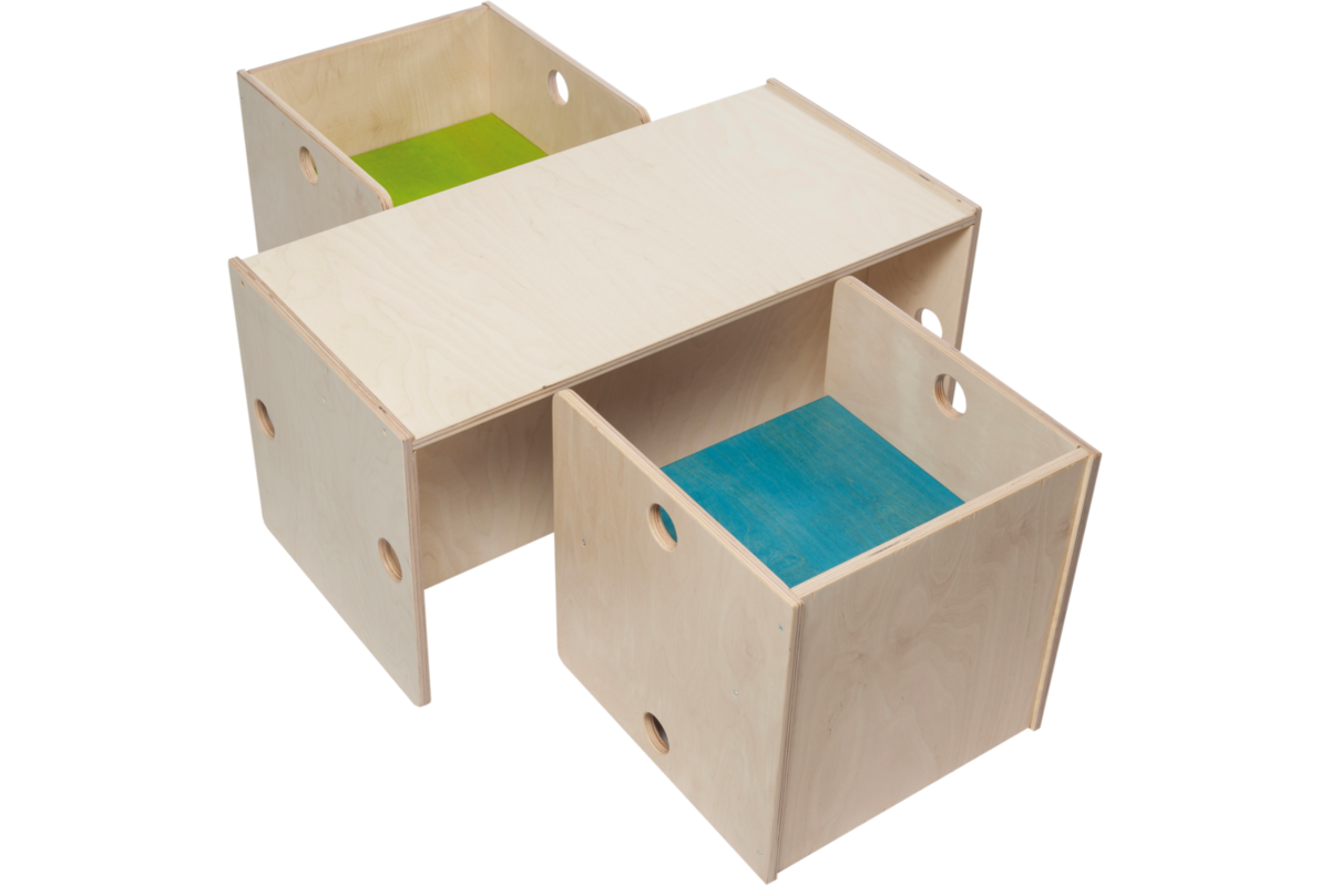Rolf More - Bank Kuben kleuteruitvoering naturel 72 x 36 x 36 cm gemonteerd