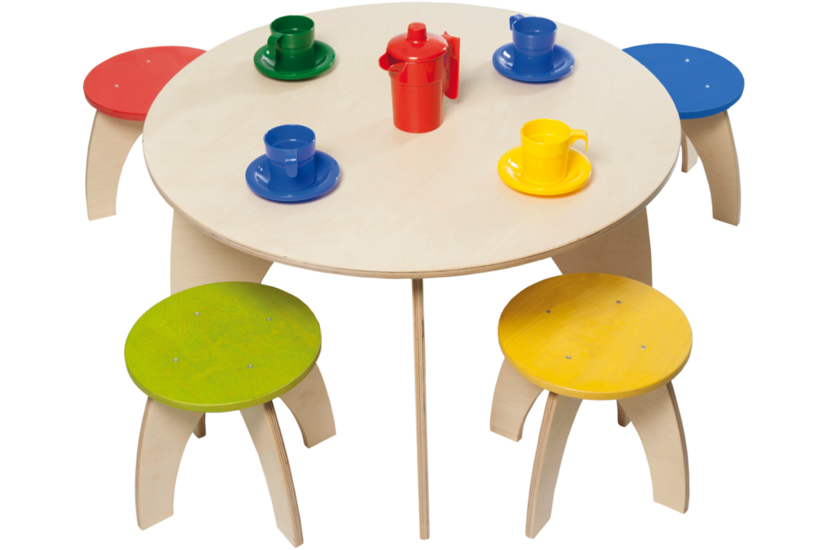 Rolf More - Tafel Rondo kleuteruitvoering naturel  hoogte 52 cm ongemonteerd