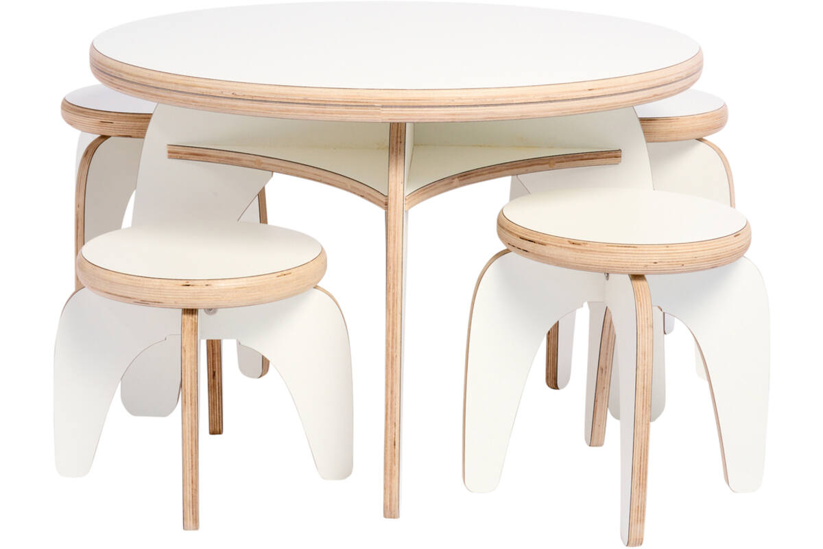 Rolf More - Krukje, wit met blank gelakte rand, hoogte C3