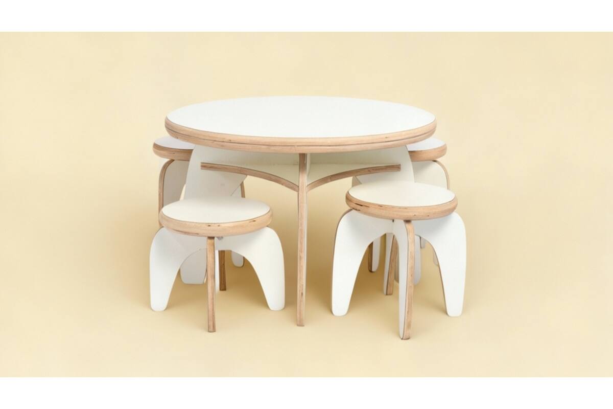 Rolf More - Ronde tafel, wit, hoogte B2 (53 cm)