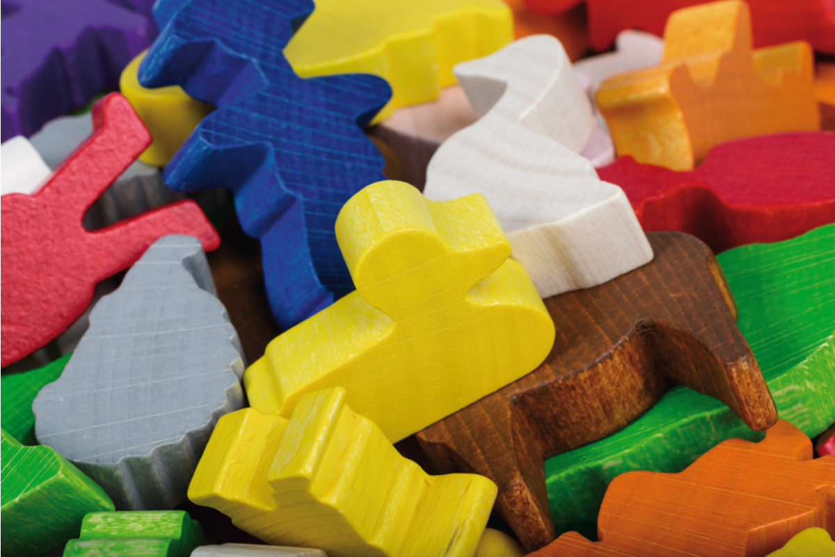 Houten figuren inheemse dieren, set van 84 stuks