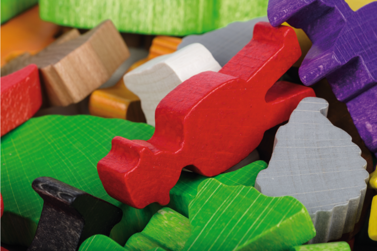 Houten figuren inheemse dieren, set van 84 stuks