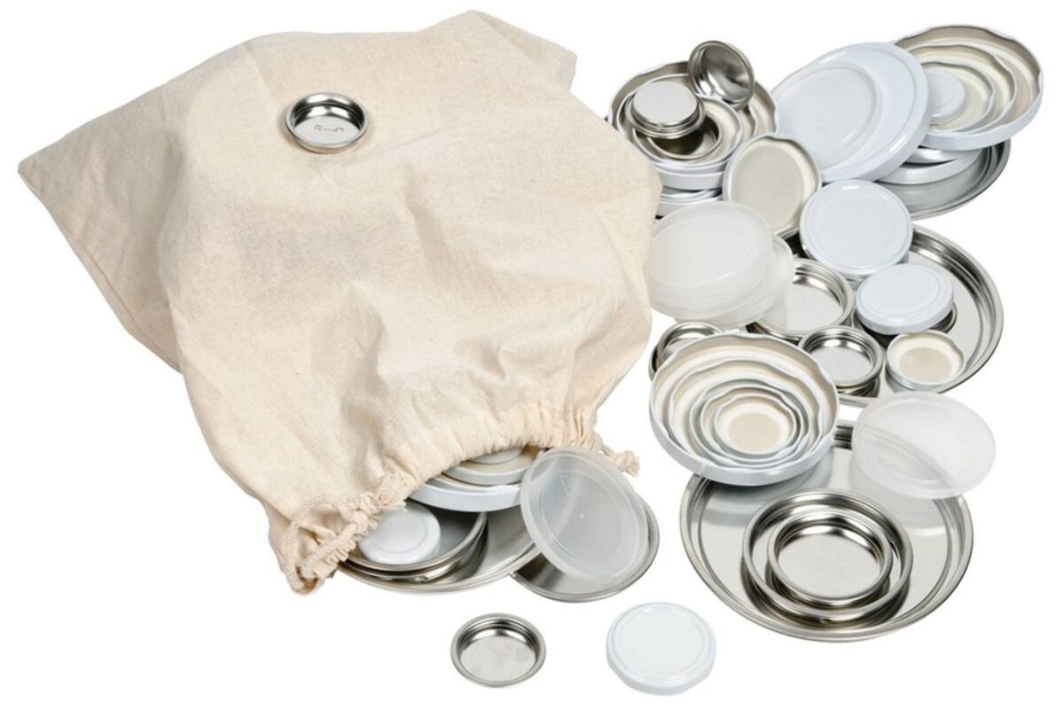 Deksels in een tas