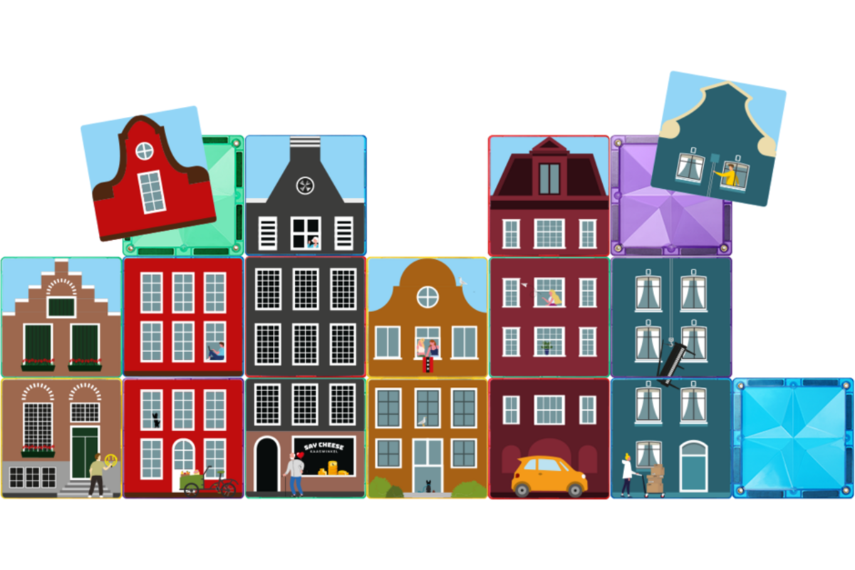 Coblo Toppers Klein Amsterdam, set van 60 stuks