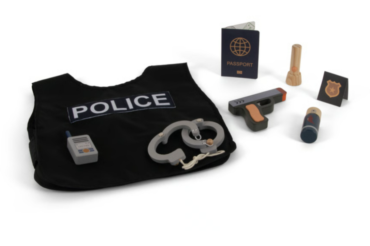 Politieset, hout, 8 delig