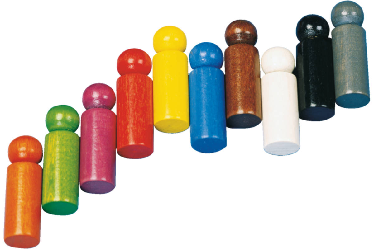 Houten popjes, 100 stuks 10 Kleuren