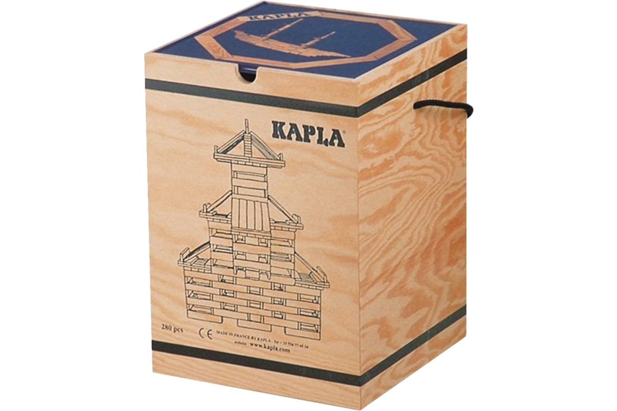 KAPLA®  groepsset in kist, 280 onder- delen incl. voorbeeldboek assorti