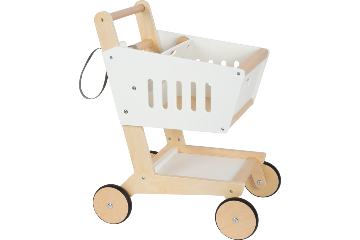 Small Foot - houten supermarkt winkelwagen wit