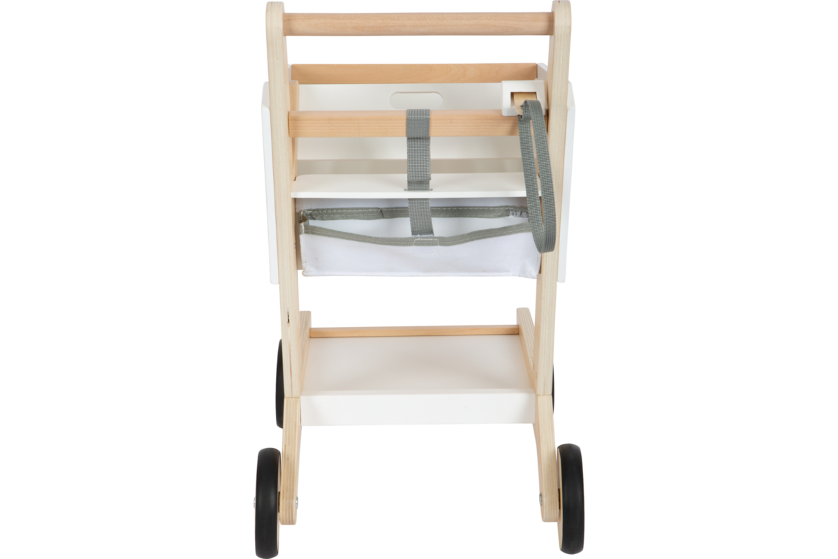 Small Foot - houten supermarkt winkelwagen wit