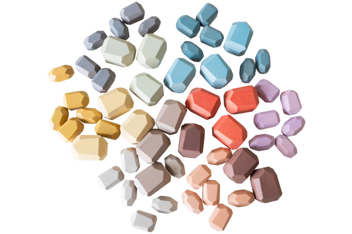 Houten edelstenen pastel