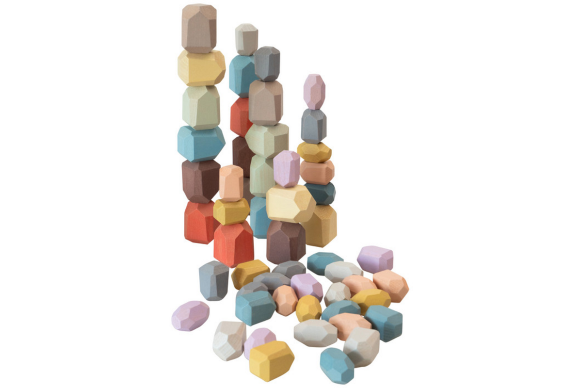Houten edelstenen pastel