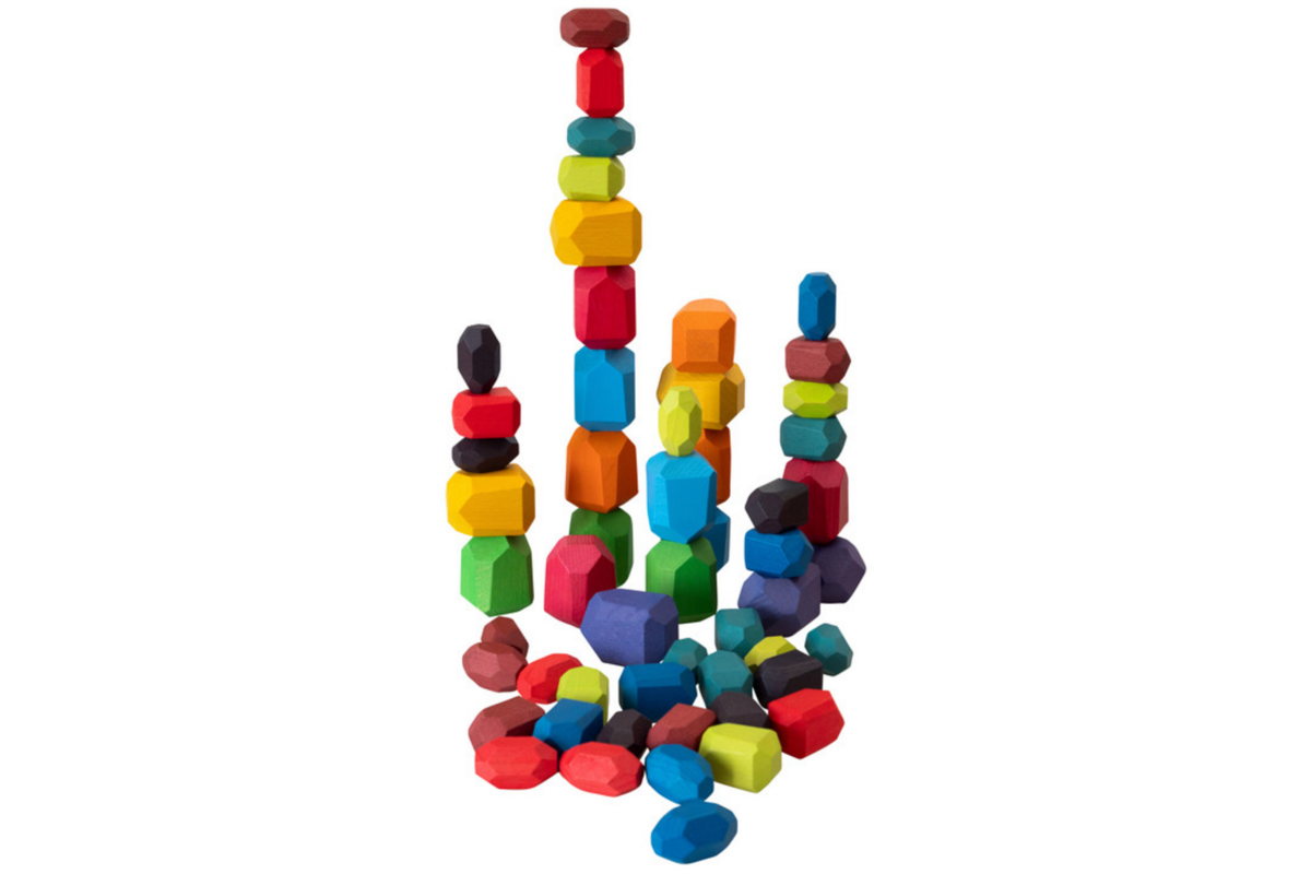 Houten edelstenen regenboog