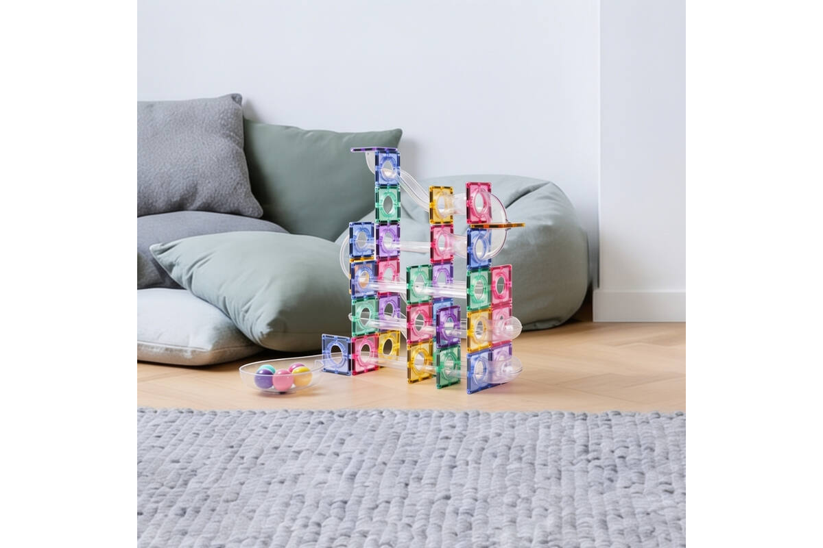Coblo Pastel Knikkerbaan - 100 stuks