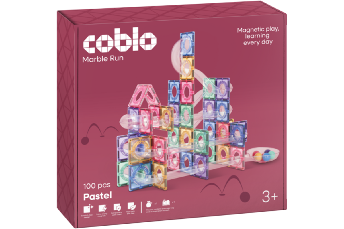Coblo Pastel Knikkerbaan - 100 stuks