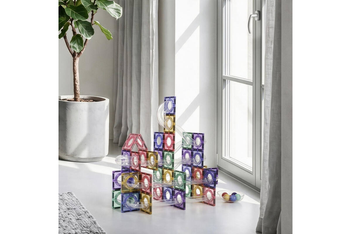 Coblo Pastel Knikkerbaan - 100 stuks