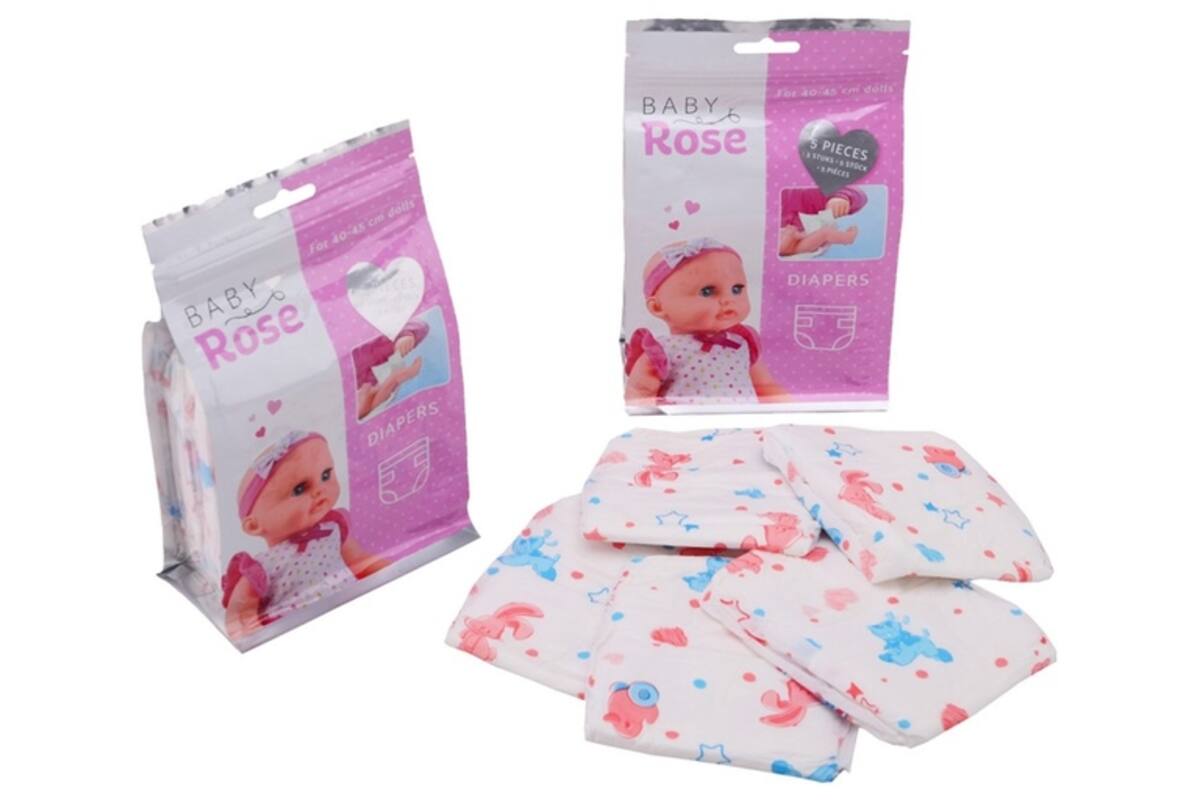 Luiers voor babypop, 5 stuks