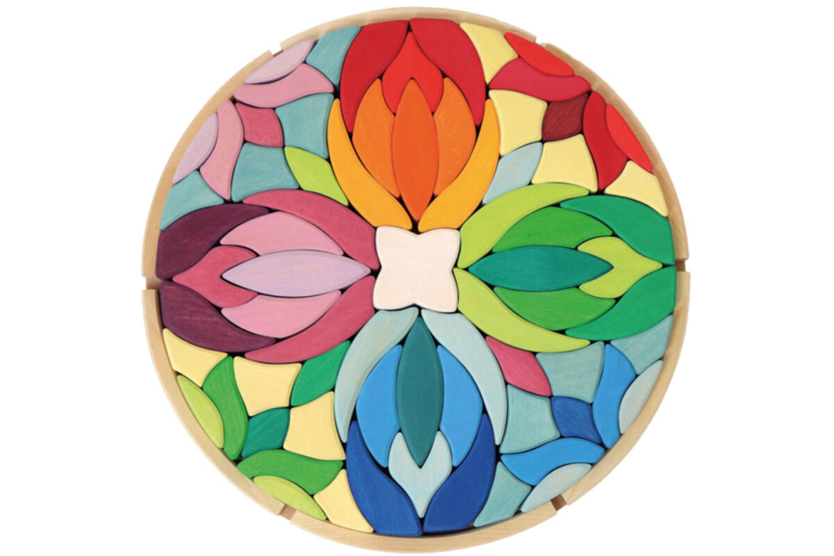 Grimm's - bouwset Lara - mandala - bloem - puzzel - set van 73