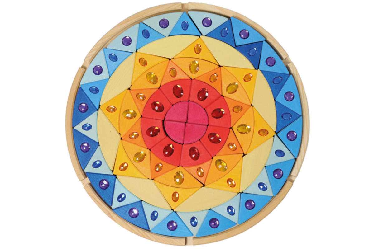 Grimm's - glitter mandala zon - puzzel - hout - set van 76