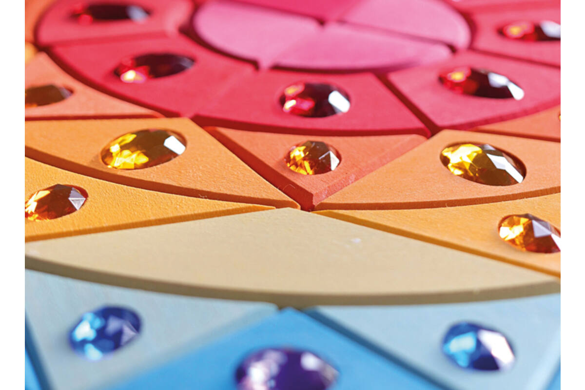 Grimm's - glitter mandala zon - puzzel - hout - set van 76