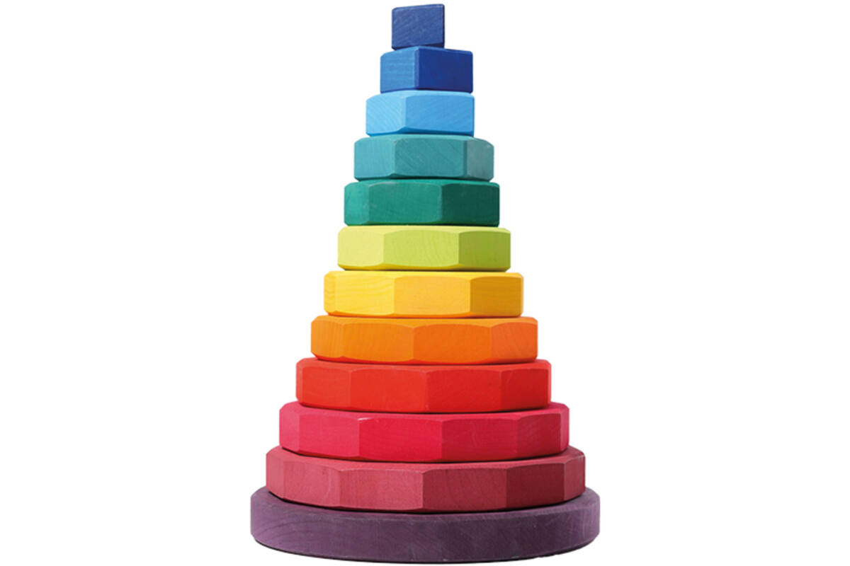Grimm's - reuze geometrische stapeltoren - stapelen - set van 11