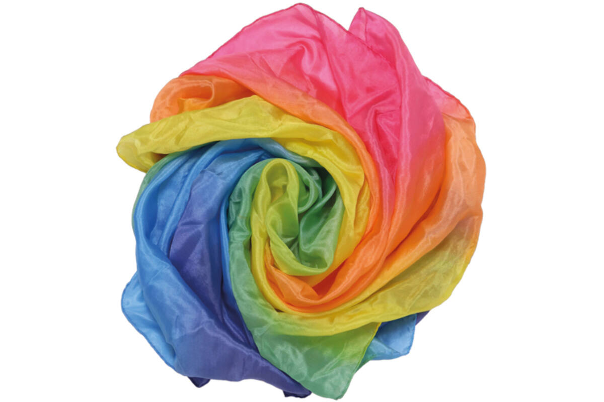 Grimm's - Sarah's Silks - zijden speeldoek regenboog - sjaal, per stuk