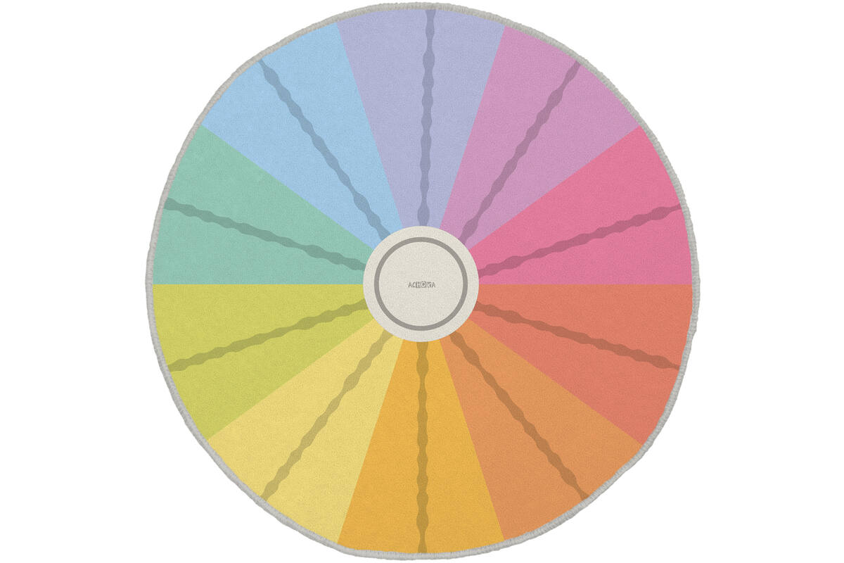 Mat extra groot, rond, regenboog 1 , 200 cm