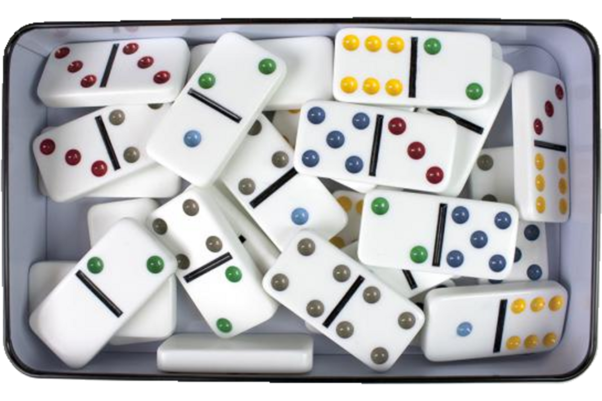 Domino dubbel 6 in blik