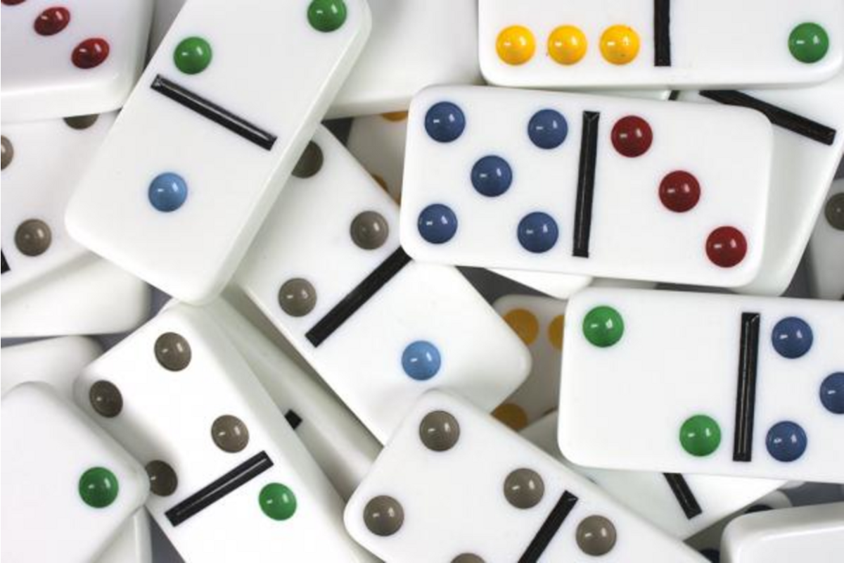 Domino dubbel 6 in blik