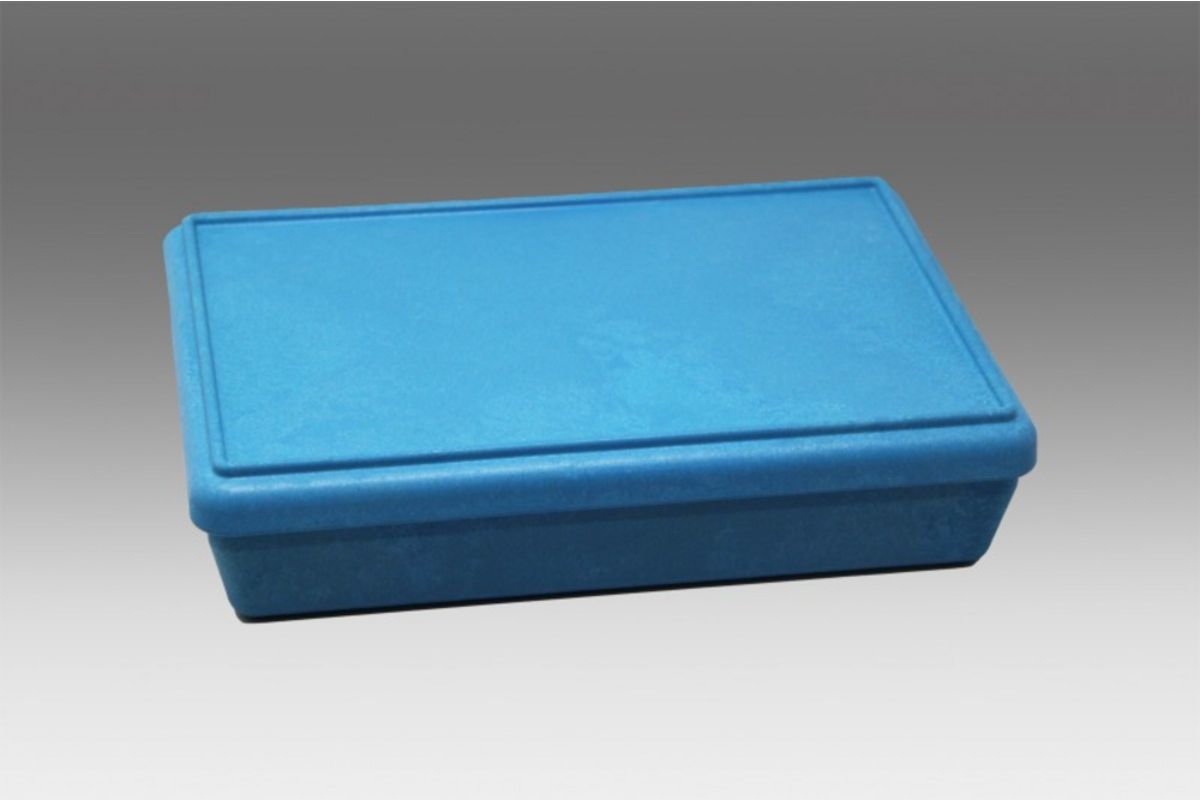 Box met deksel RE-Wood® 25 x 18 x 6 cm - 1,5 l, blauw