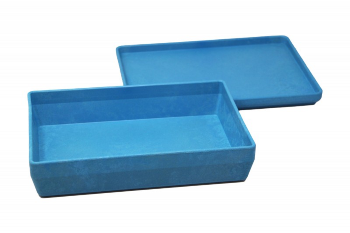 Box met deksel RE-Wood® 25 x 18 x 6 cm - 1,5 l, blauw