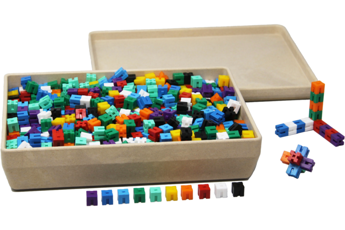 Gewichtskubussen in 10 kleuren (1000 stuks), in RE-Wood® doos
