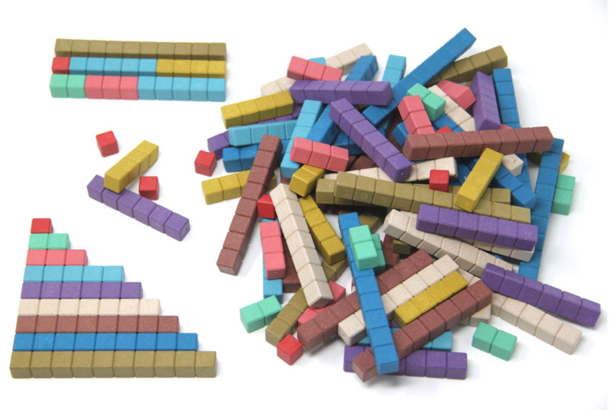 Telstaven in 10 Montessori-kleuren (100 stuks)