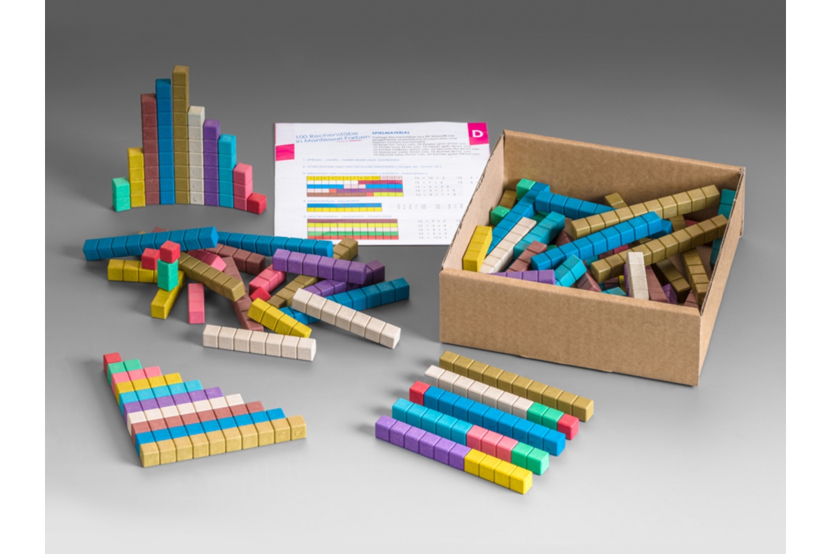 Telstaven in 10 Montessori-kleuren (100 stuks)