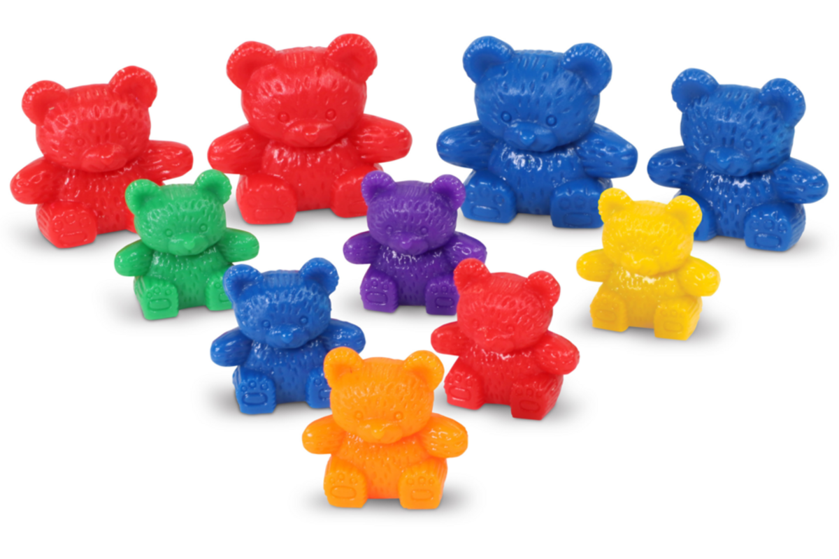 Berenfamilie, regenboogkleuren, set van 96