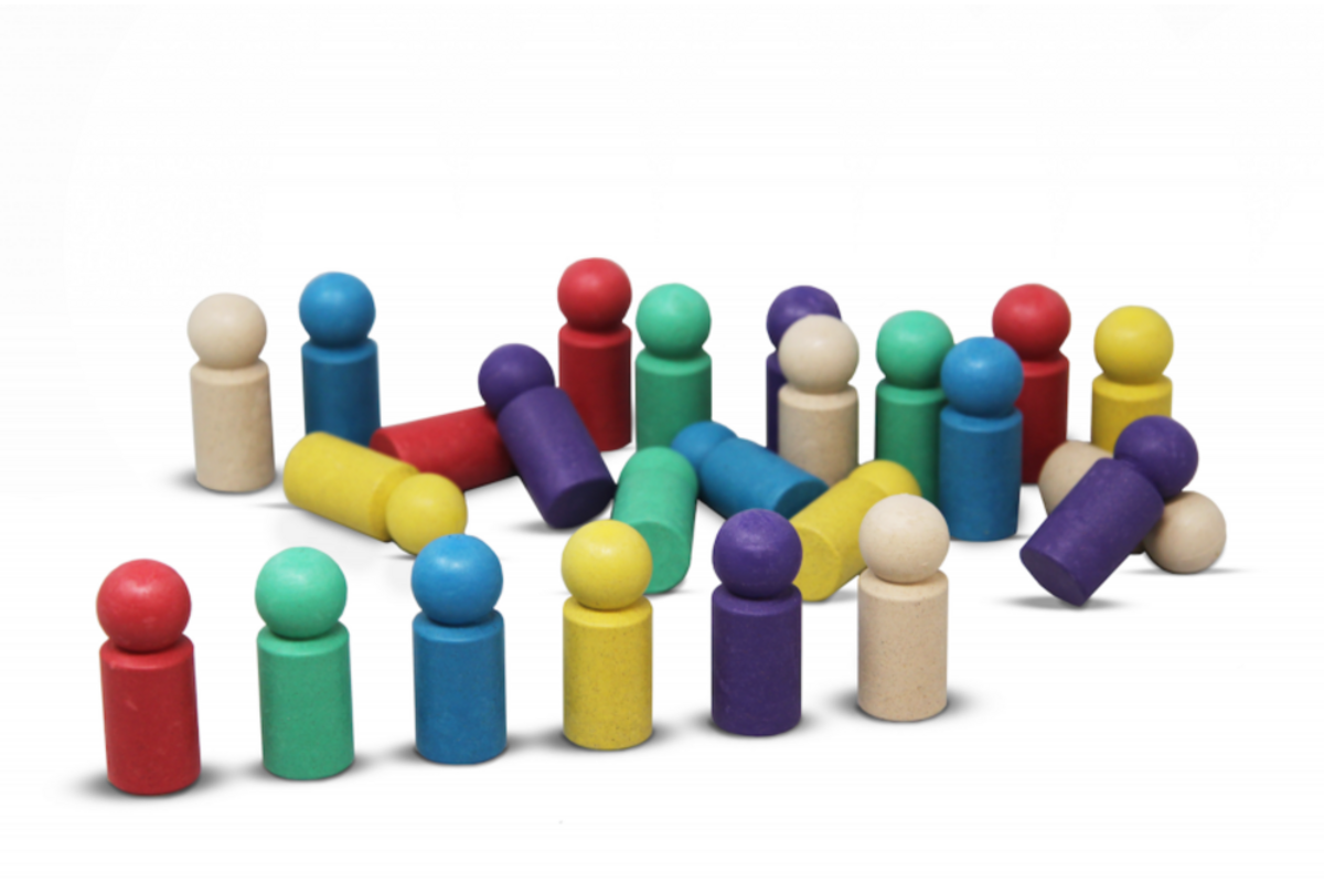 Pionnen jumbo in 6 kleuren, set van 24