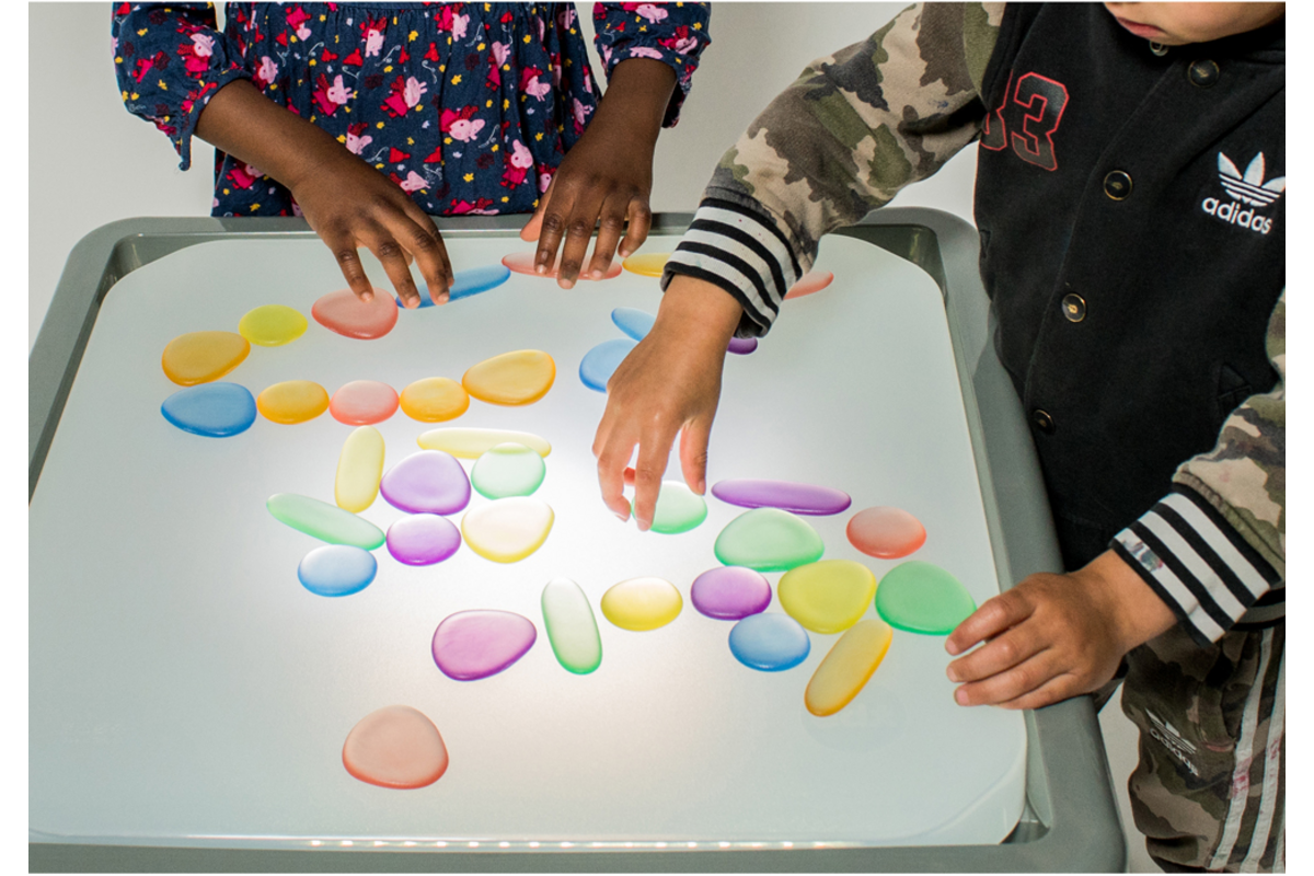 Kiezelstenen Junior in transparante regenboogkleuren