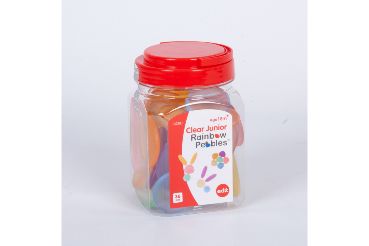 Kiezelstenen Junior in transparante regenboogkleuren