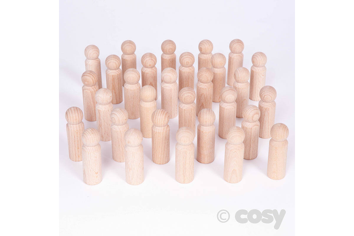 Houten poppetjes (30 stuks)