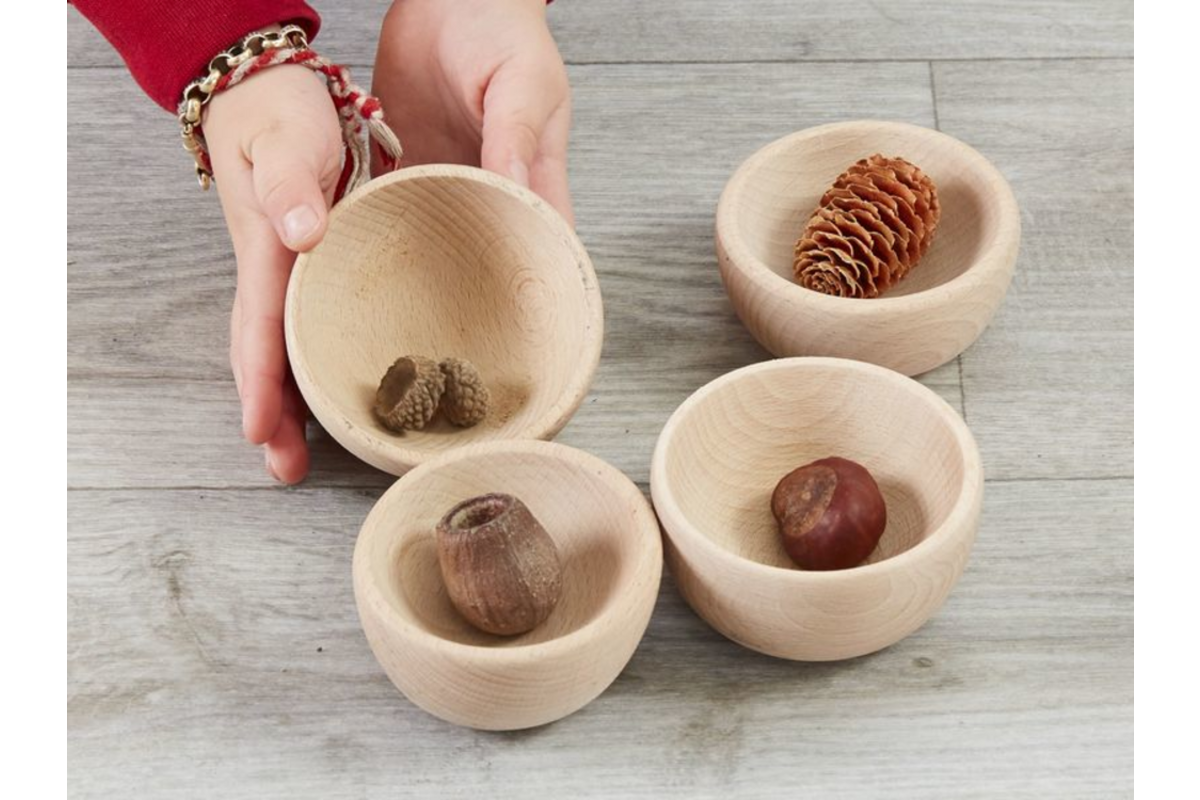 Kommen van hout (4 stuks)