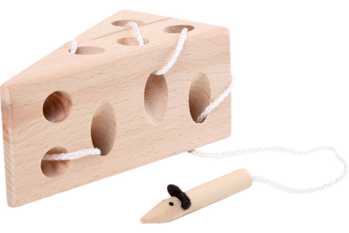 Small Foot - Kaas en Muis Houten Rijgspel