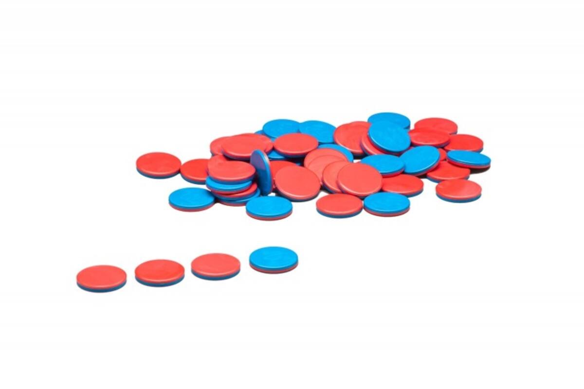 Fiches dubblzijdig rood/blauw (50 stuks)
