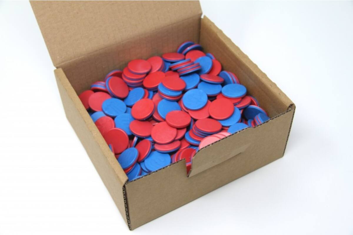 Fiches dubbelzijdig rood/blauw (400 stuks)