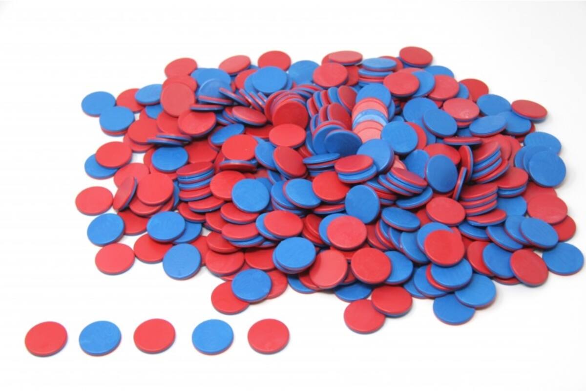 Fiches dubbelzijdig rood/blauw (400 stuks)