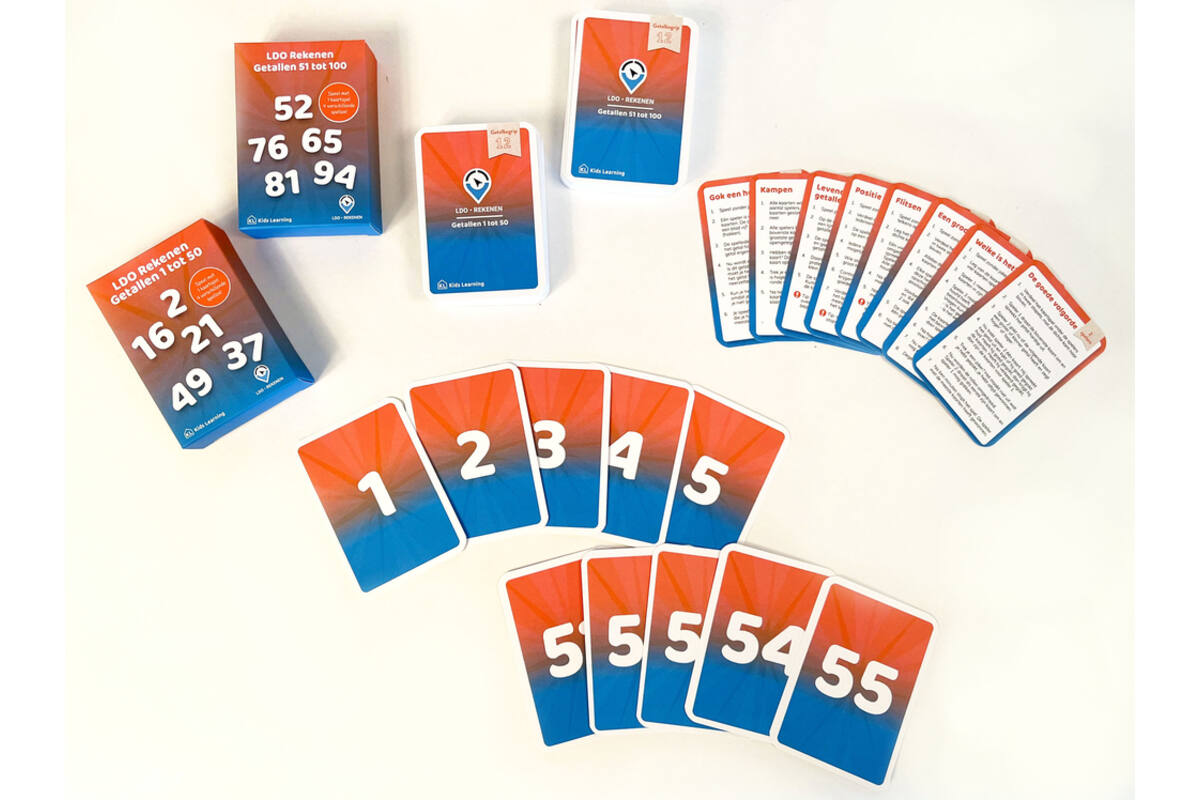 LDO Rekenen - Kaartspel Getallen tot 100 - set van 3