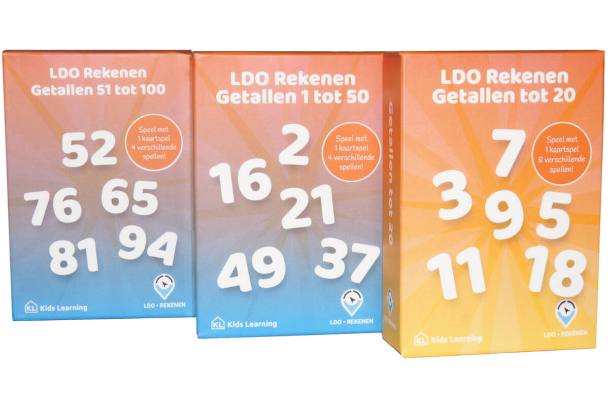 LDO Rekenen - Kaartspel Getallen tot 100 - set van 3