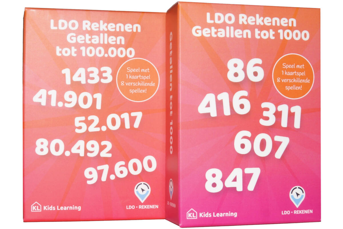 LDO Rekenen - Kaartspel Getallen tot 100.000 - set van 2